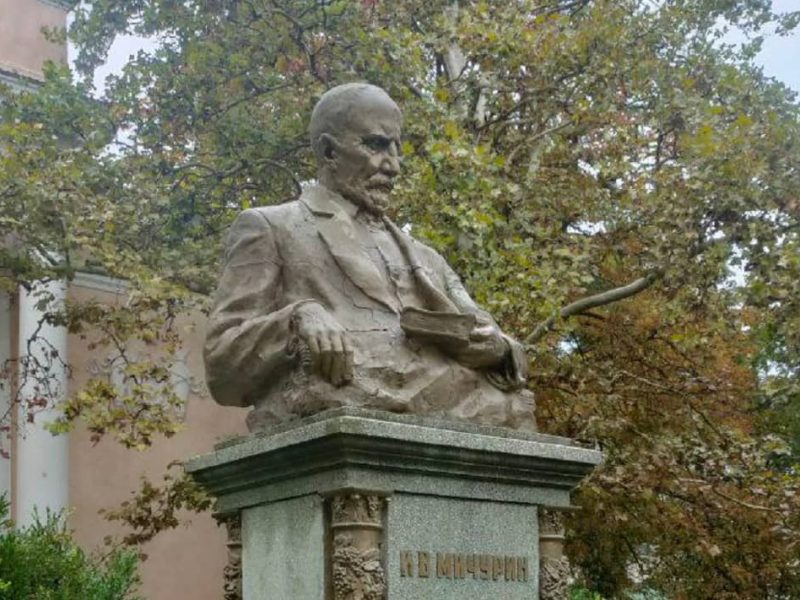 Кувалда деколонизаторов «нацелилась» на бюст Мичурина в Одессе