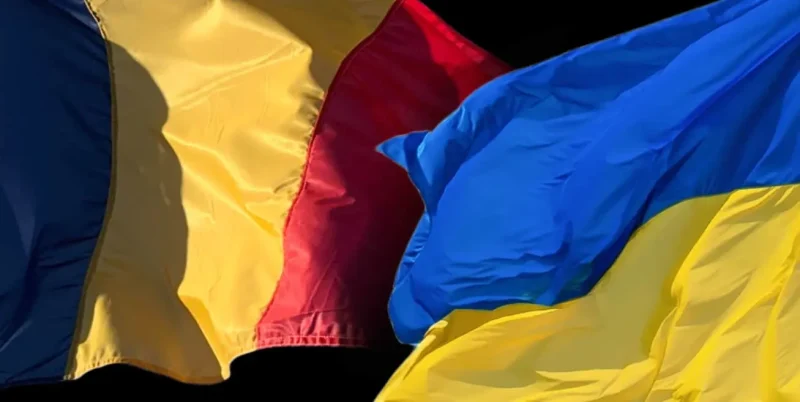 флаги Украины и Румынии