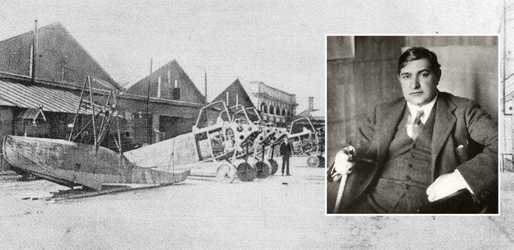 Артур Анатра на фоне авиазавода