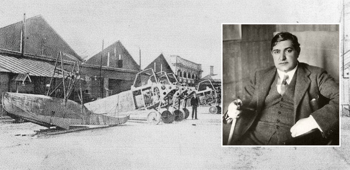 Артур Анатра на фоне авиазавода