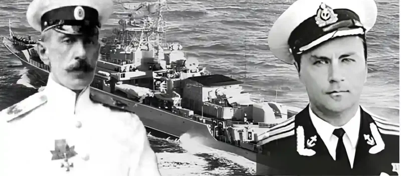 Два Сабліних на фоні корабля