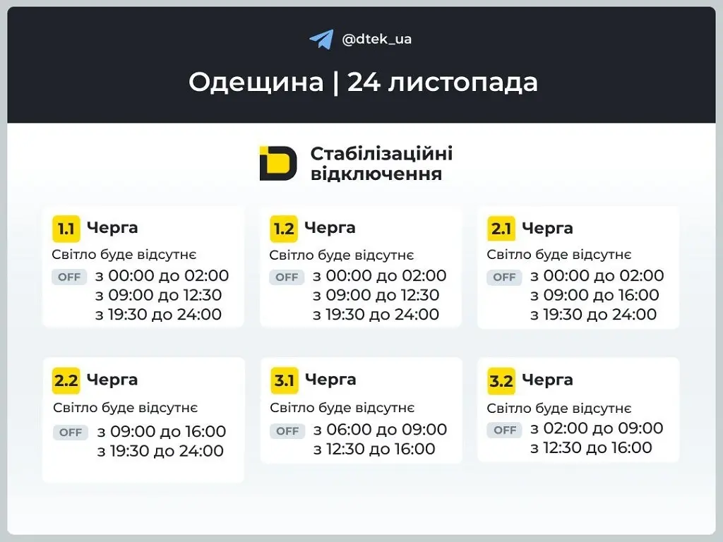 Графики на 24 ноября