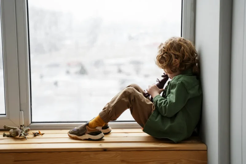 хлопчик біля вікна