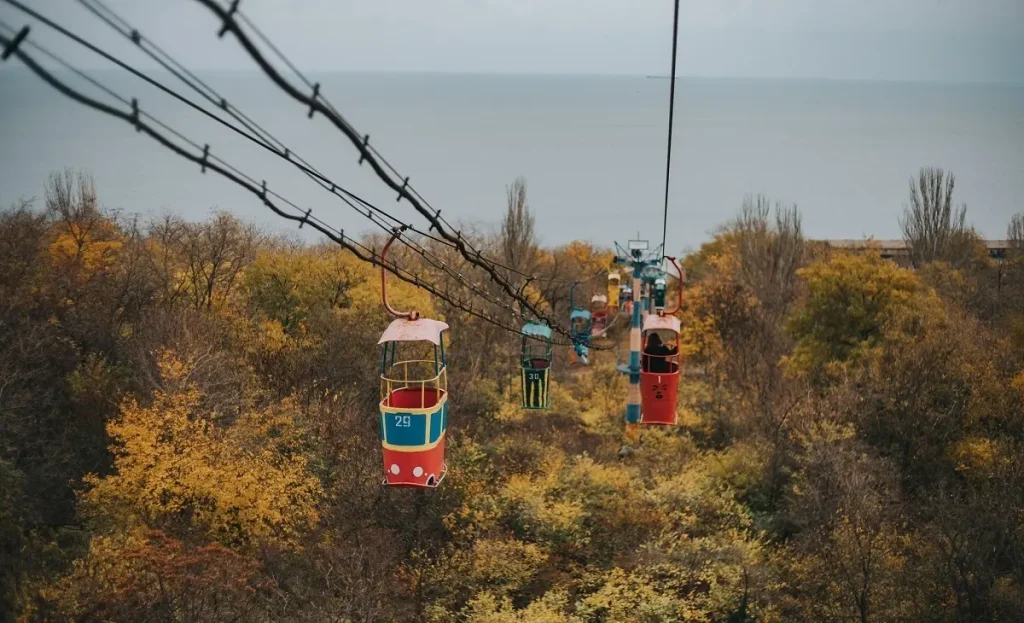 Одесская канатная дорога осенью