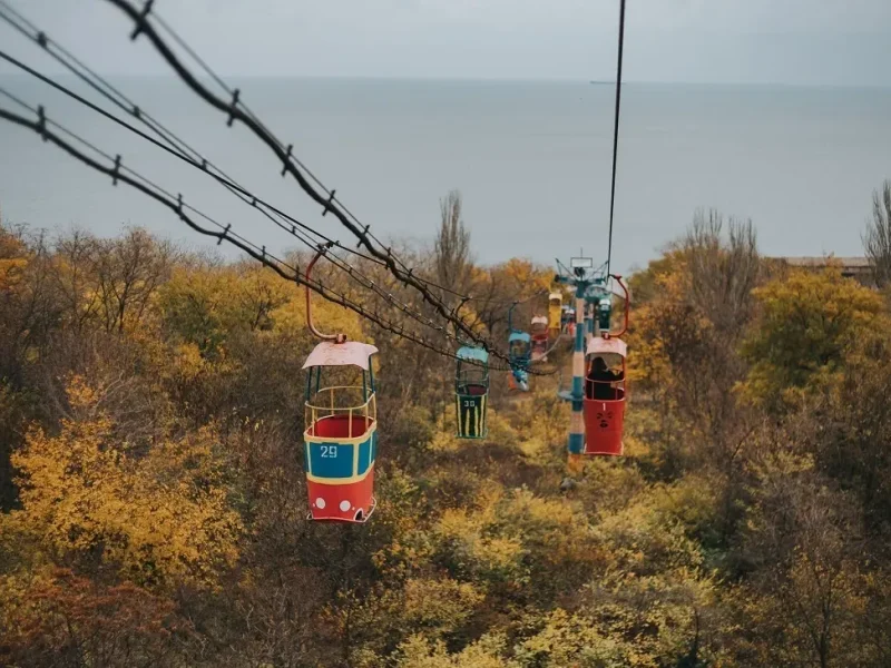 Одесская канатная дорога осенью