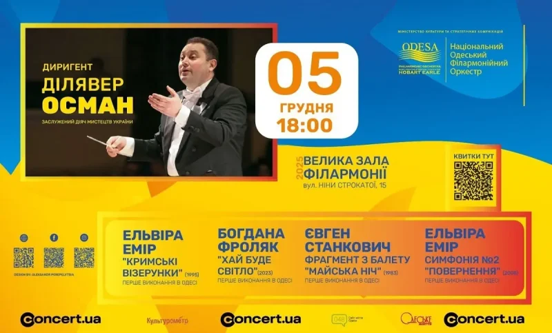 Одеська філармонія проведе концерт «Мелодії пам’яті й світла»