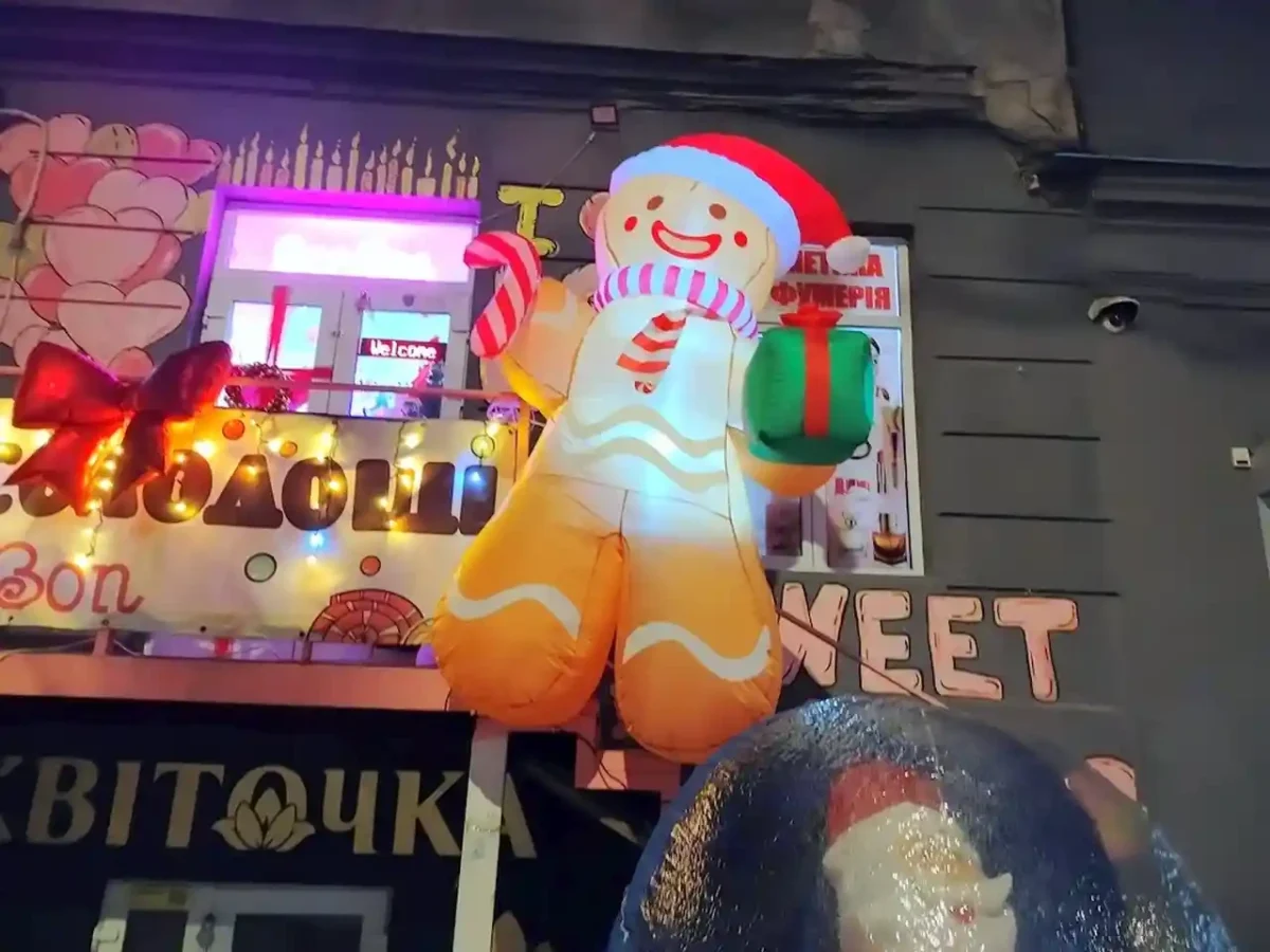 Украшенные витрины магазинов превратили Одессу в сияющую зимнюю сказку (фоторепортаж)