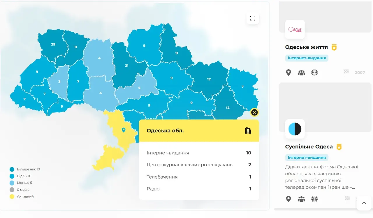 ОЖ на мапі рекомендованих медіа