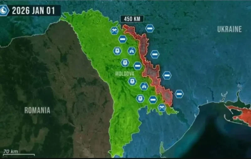 Карта що ілюструє неправдиву новину про блокаду Приднистров'я