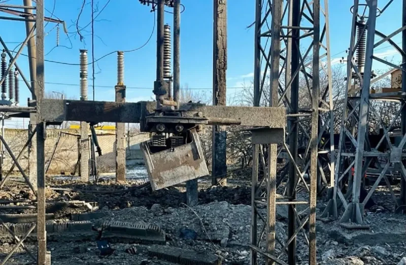 Разрушенная подстанция ДТЕК в Одессе