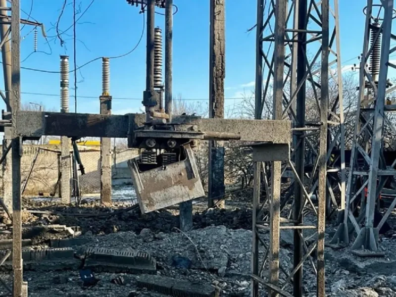 Разрушенная подстанция ДТЕК в Одессе