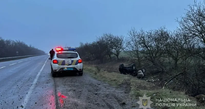 У січні на трасі Одеса – Рені водійка Toyota з’їхала в кювет і перекинулася