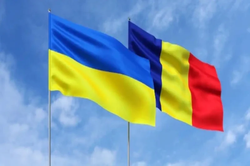 флаги Румынии и Украины