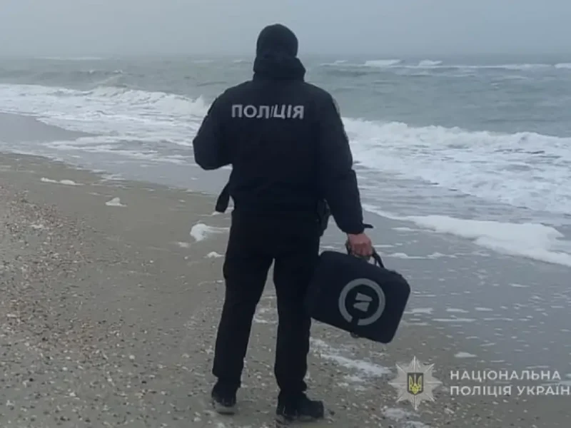 Поиск пропавших рыбаков: полицейский а берегу моря