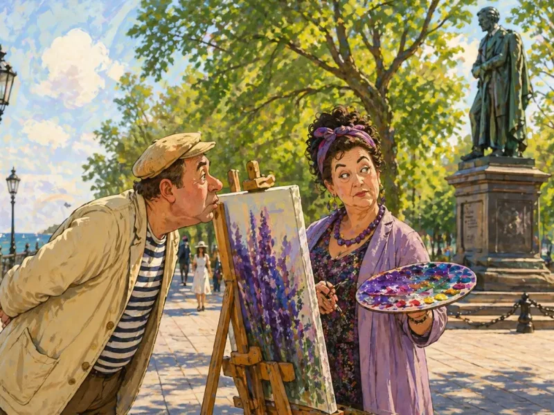 Одеський гумор: Сара з фарбами та обурений Фіма біля пам'ятника Пушкіну