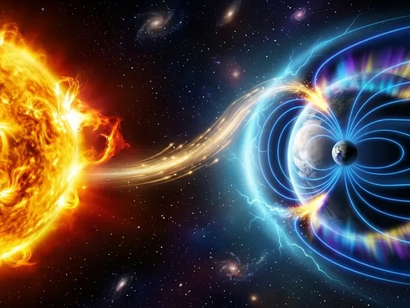 Взаимодействие солнечного ветра с магнитным полем Земли во время магнитной бури