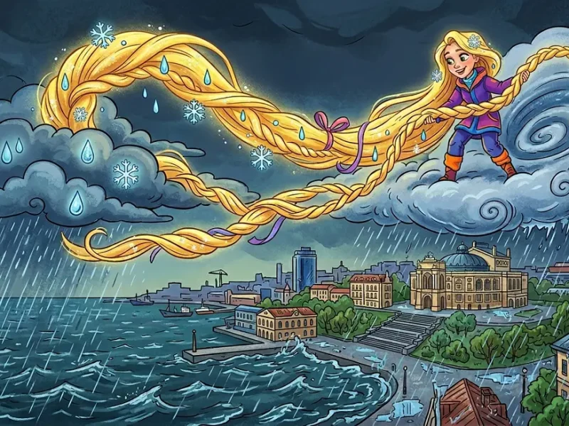 Циклон "Рапунцель" над Одессой, фото сгенерировано ИИ