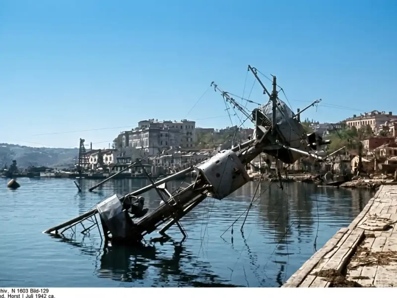 Затонулий крейсер "Червона Україна" у порту Севастополя