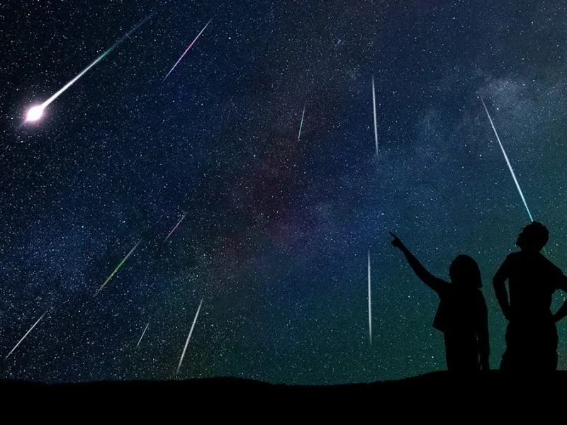 Люди наблюдают за метеорным потоком