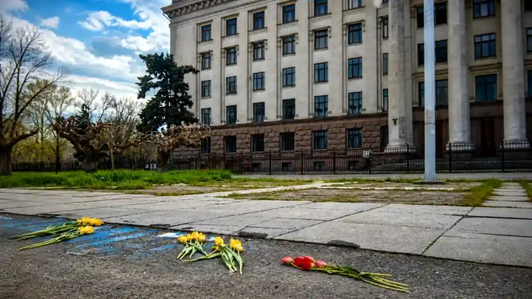 Квіти перед будинком профспілок