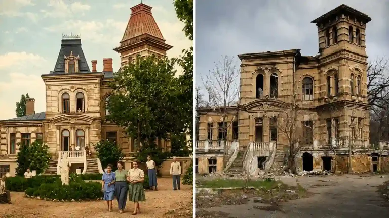 Дача Докса до та після руйнування