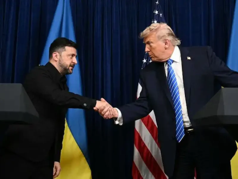 Трамп и Зеленский, рукопожатие