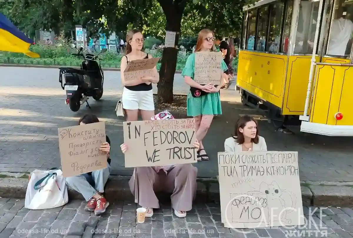 Протест с картонками