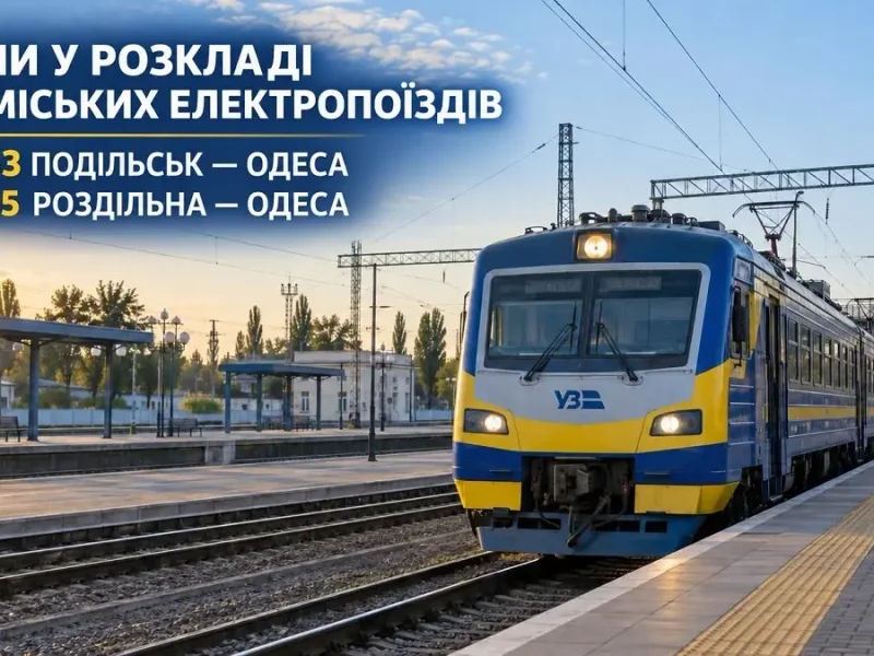 Две электрички из Раздельной в Одессу изменят расписание