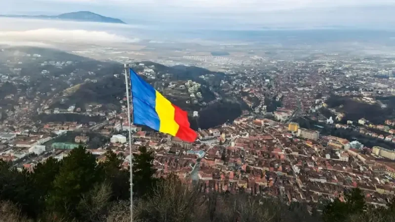 Флаг Молдовы на высоте птичьего полета