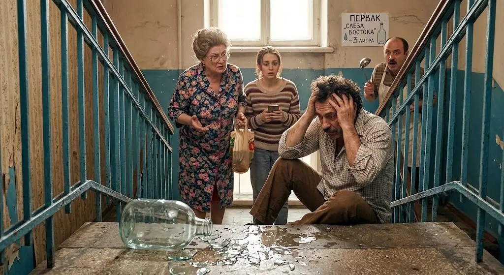 Лёвочка разбил трехлитровый бутылек «Слезы Востока», и теперь Лара объясняет свекрови, во что семье обойдется эта маленькая неприятность.