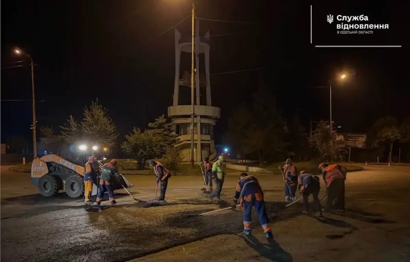 ночные работы на объезде Одессы