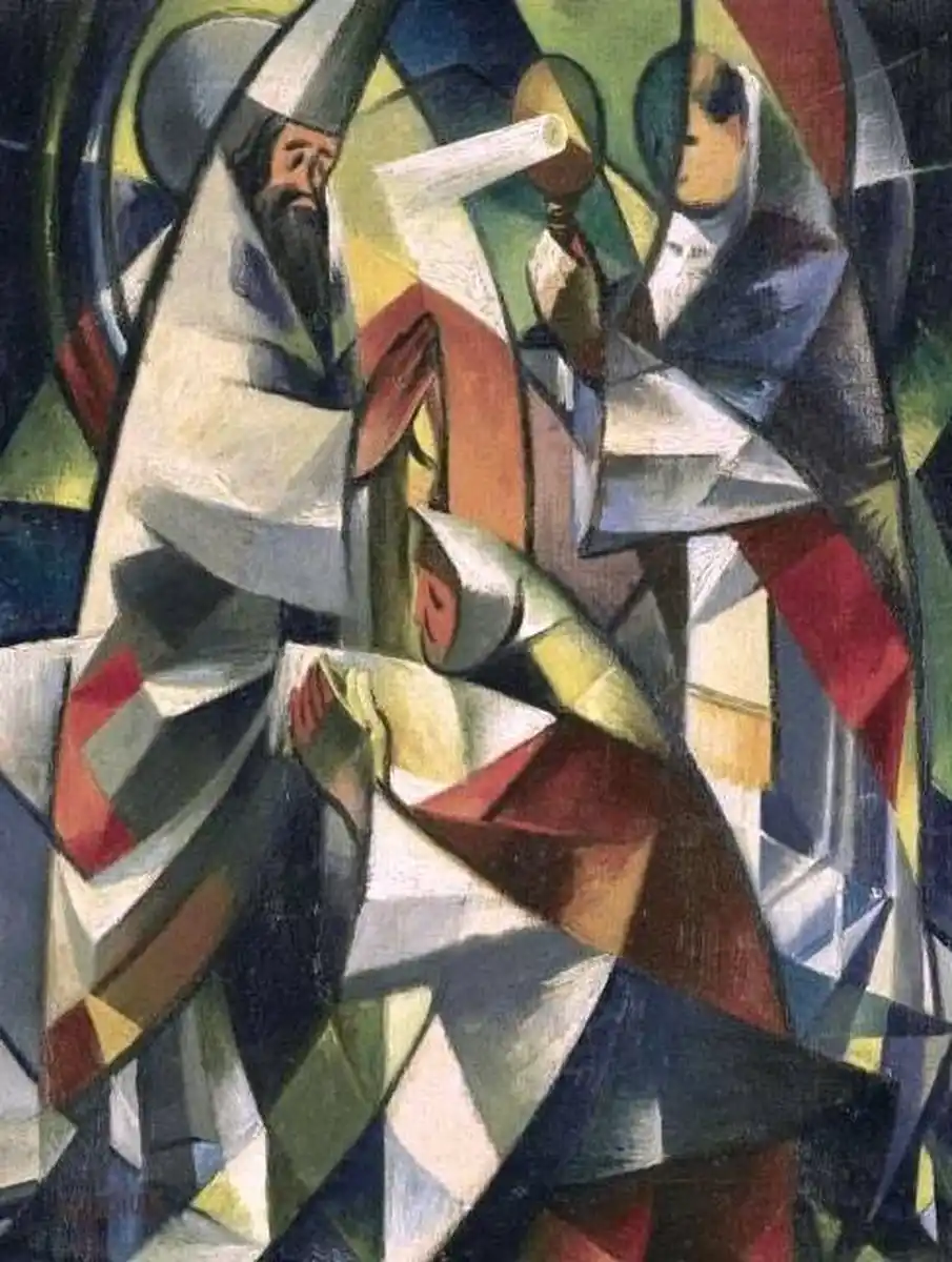 Давід Бурлюк - "В церкві", 1922 рік