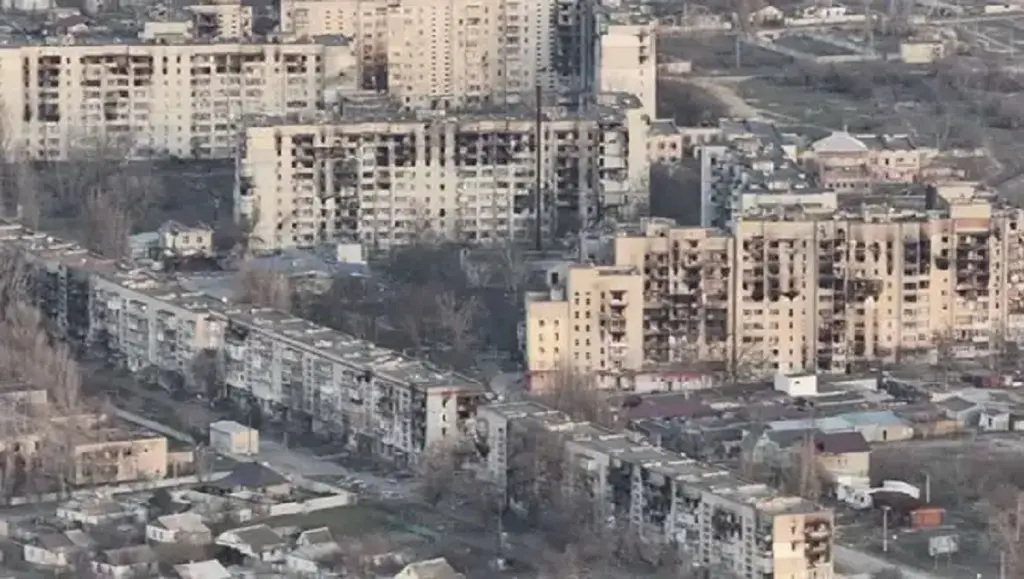 Вид на оккупированные Олешки, осень 2026 года