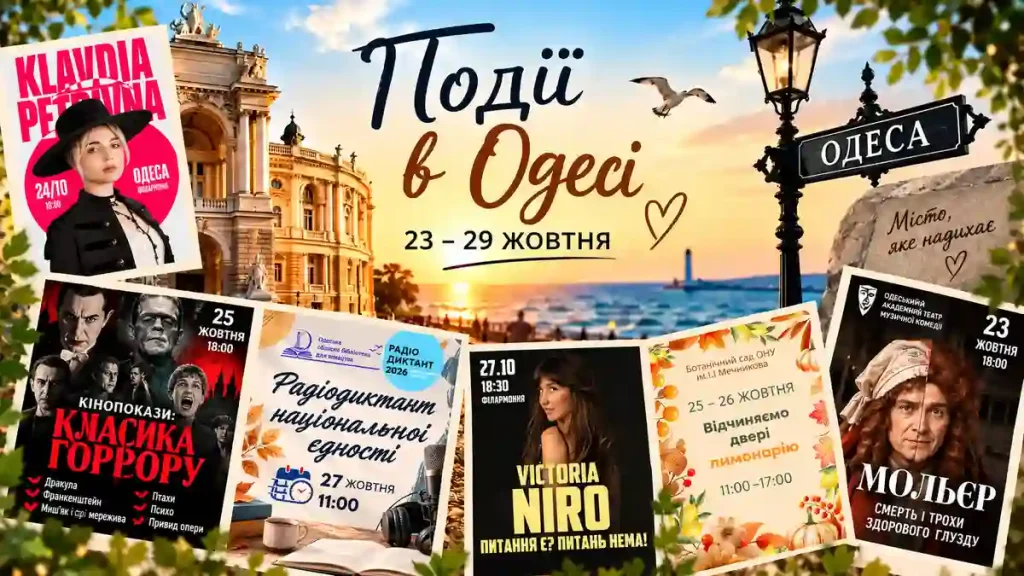Події в Одесі 23-29 жовтні - осінній афішний колаж
